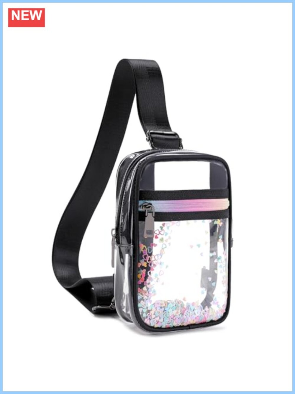 Clear Crossbody Sling Bag Stadium Approved TPU Sling Pack for Women